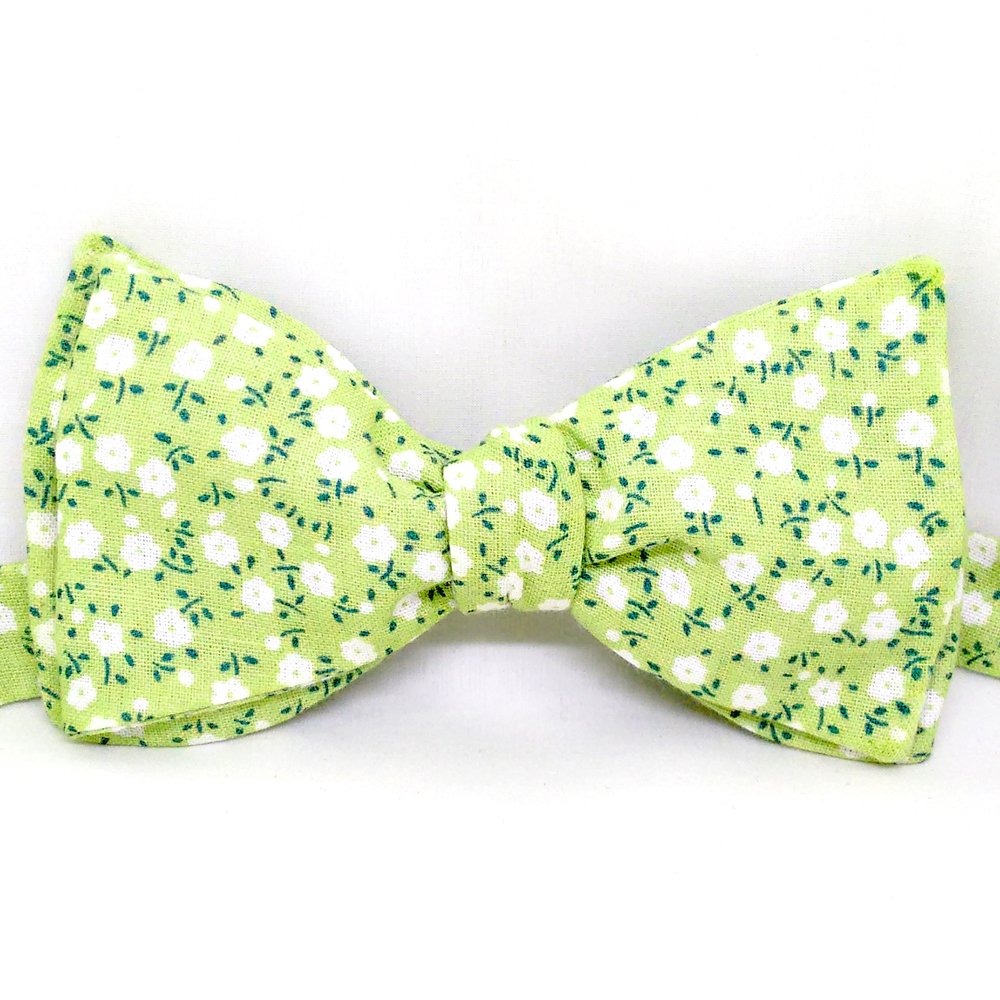 Green Floral Bow Tie Zepherra Hommes